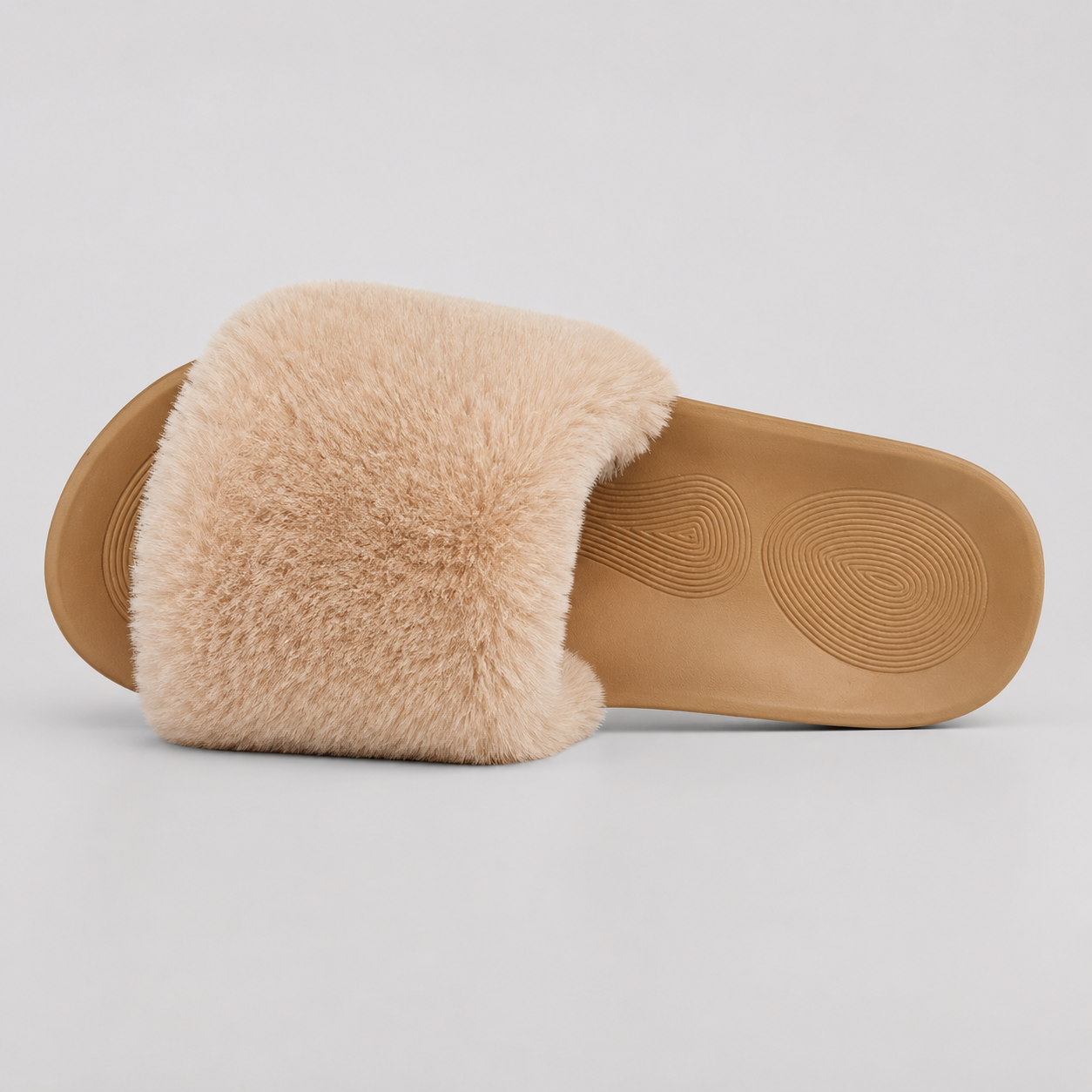 Cozy Faux Fur Slide Sandals side view