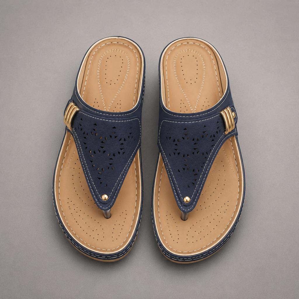 Comfort Wedge Thong Sandals side view