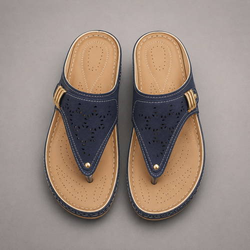 Comfort Wedge Thong Sandals side view