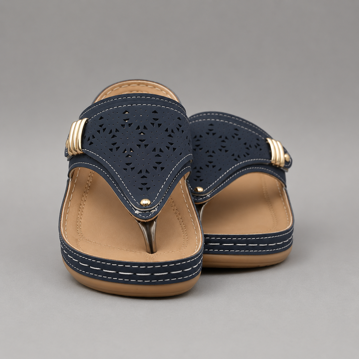 Comfort Wedge Thong Sandals detail