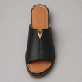 V-Accent Wedge Slide Sandals