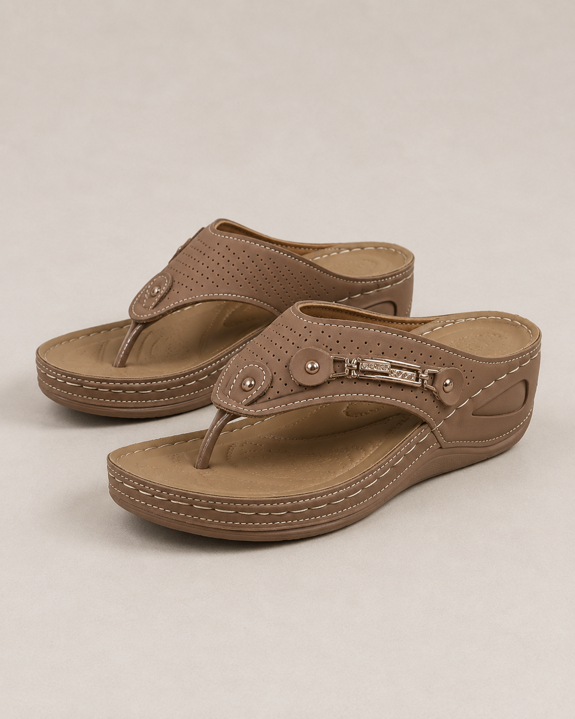 Comfort Wedge Thong Sandals